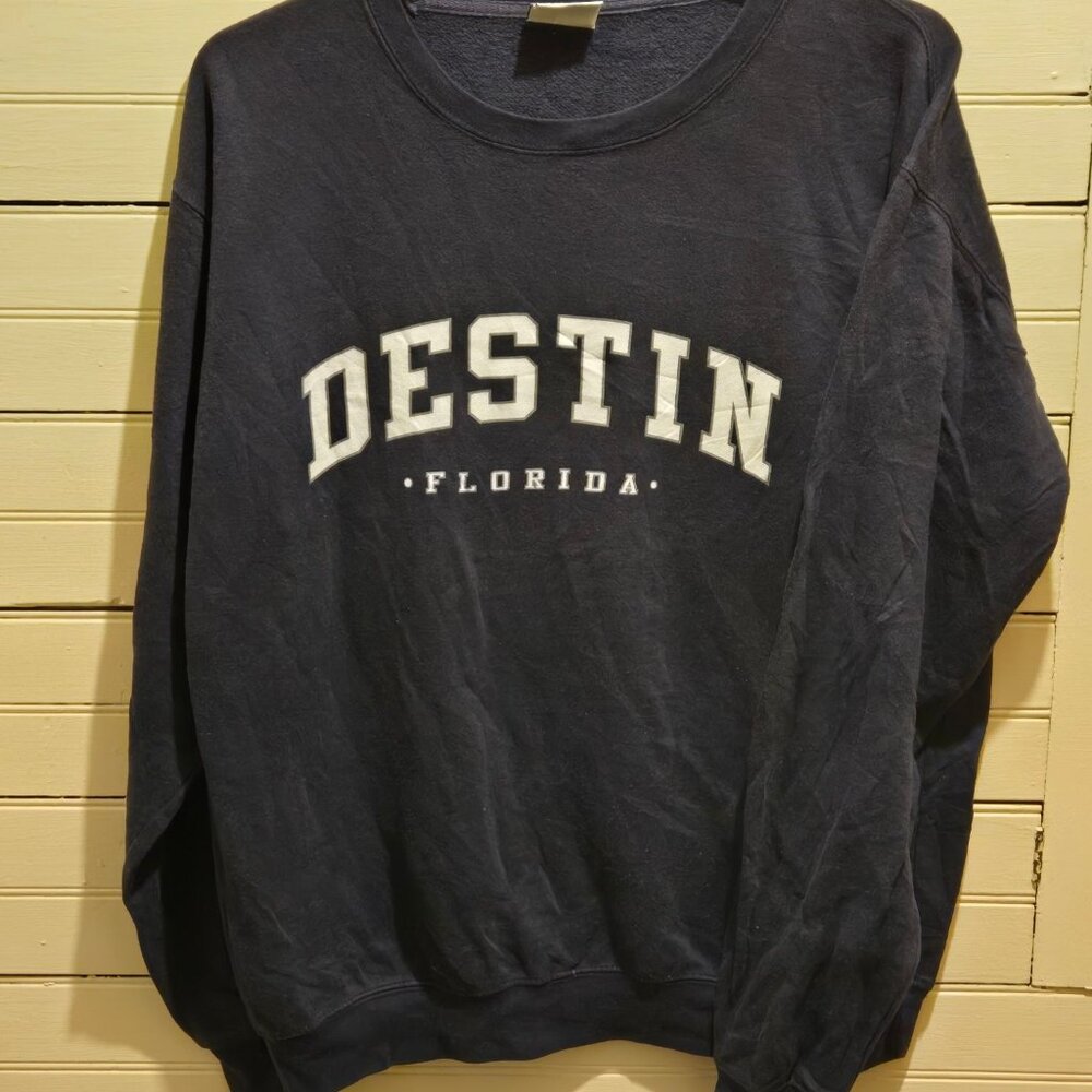 Pacific & Co. Sweatshirt Unisex XL Destin Florida Graphic Crewneck Navy
